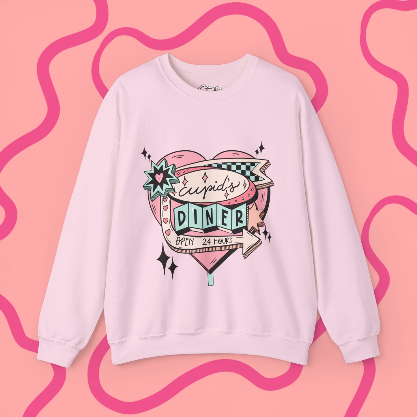 Cupid's Diner Unisex Heavy Blend™ Crewneck Sweatshirt (with front graphic only)