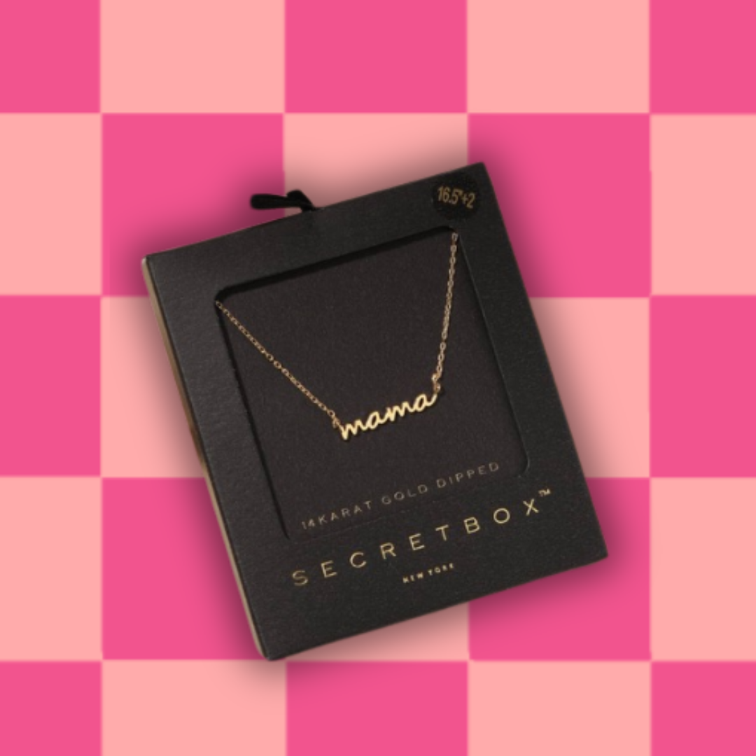 Secret Box 14K Gold Dipped Dainty Mama Necklace