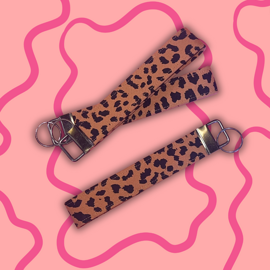 Leopard Print Wristlet Keychain