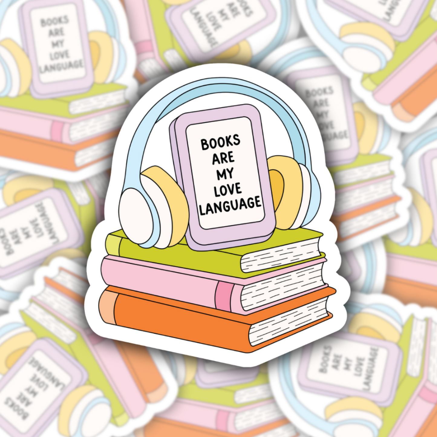 Books Are My Love Language Waterproof Sticker