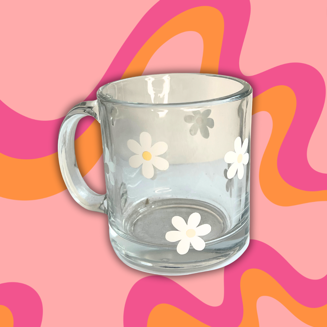 Little Daisies 13oz Glass Mug