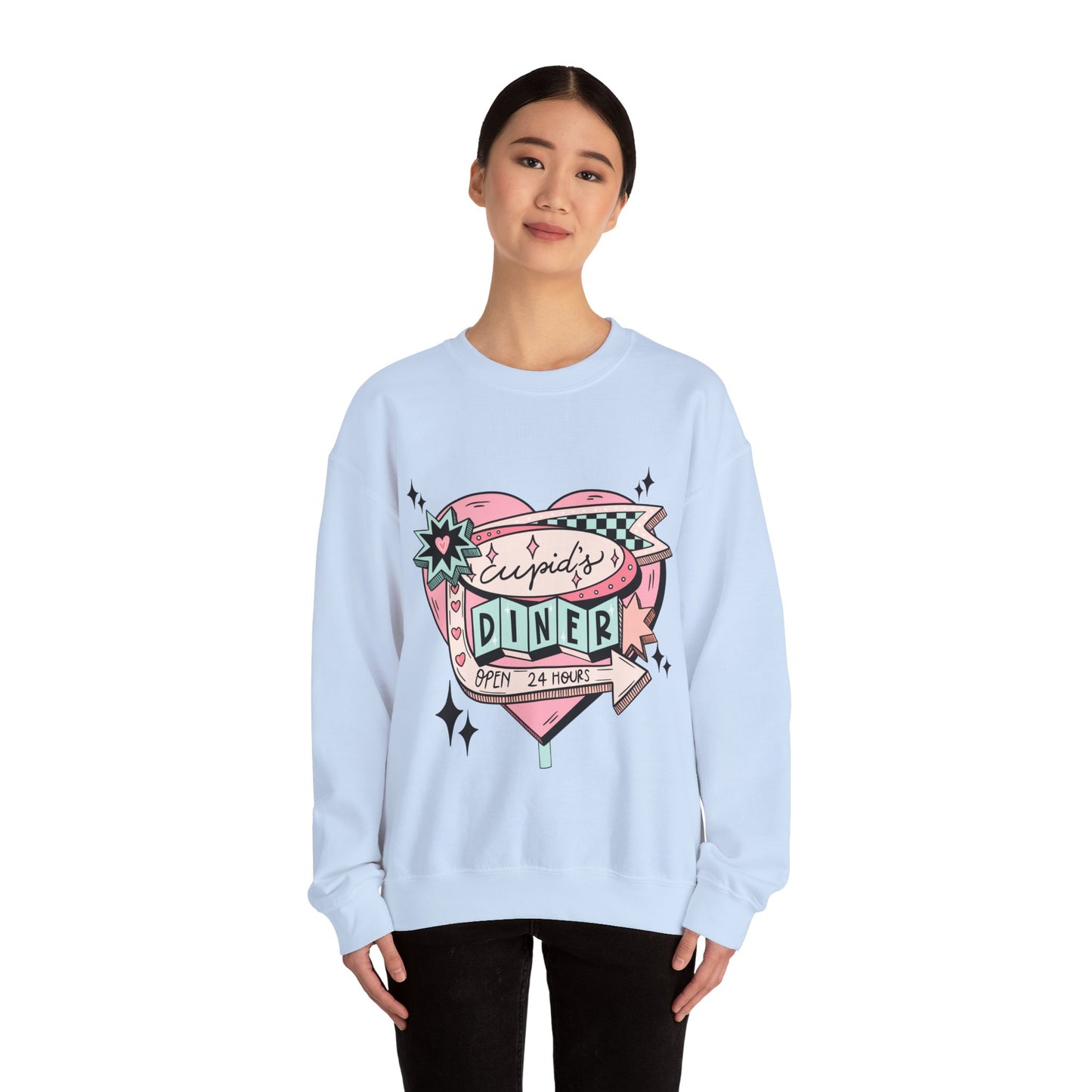 Cupid's Diner Unisex Heavy Blend™ Crewneck Sweatshirt (with front graphic only)