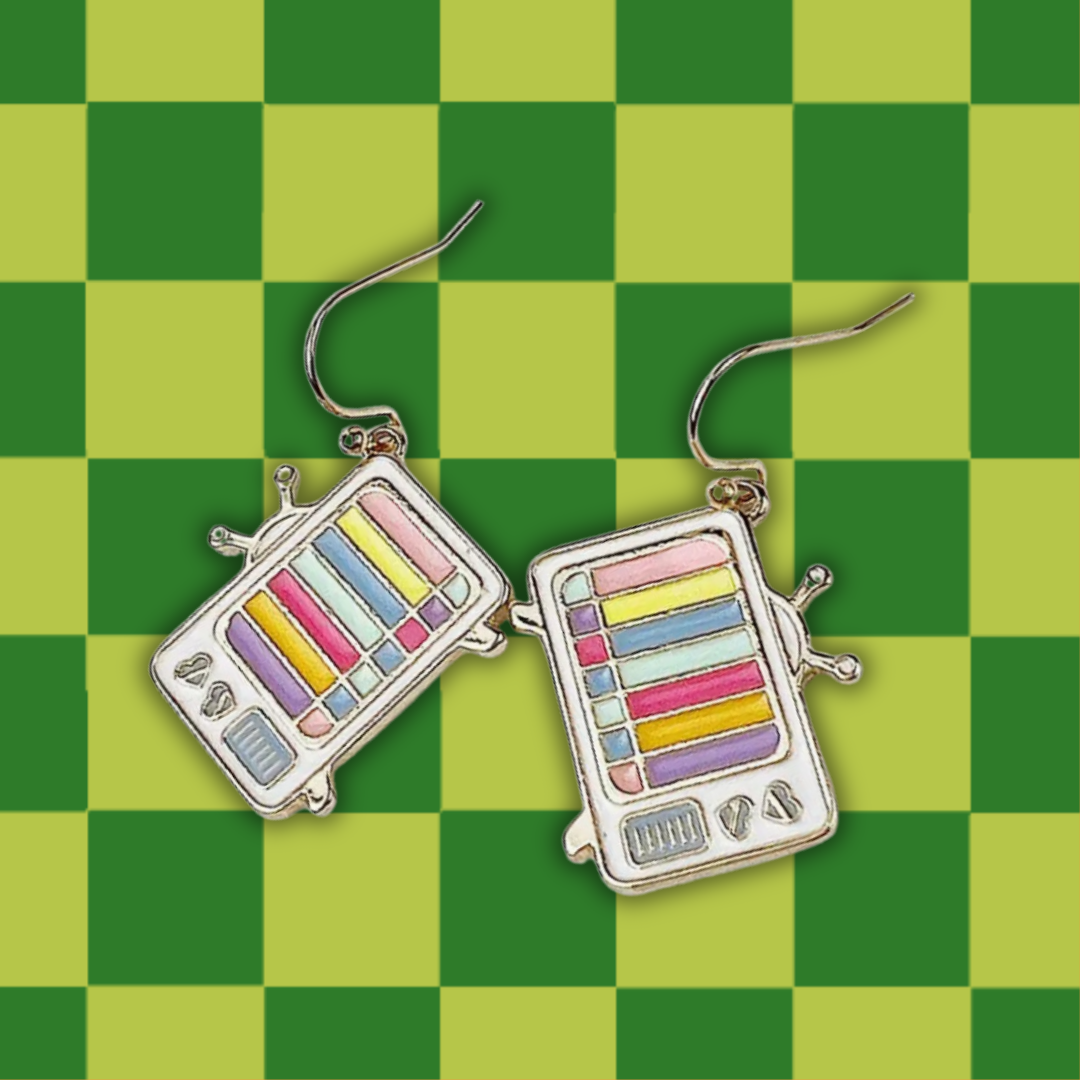 Retro Colorful TV Earrings
