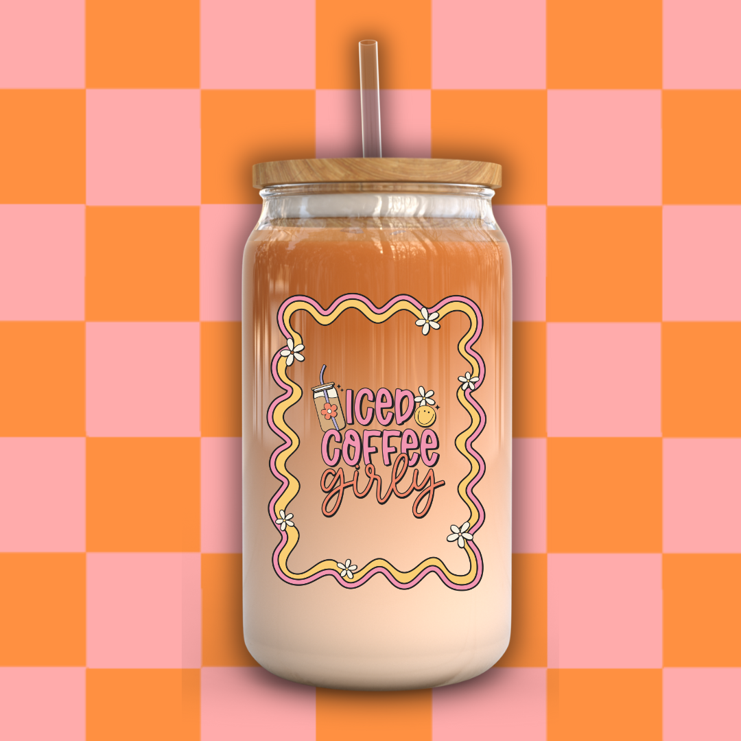 Iced Coffee Girly Beer Can Glass