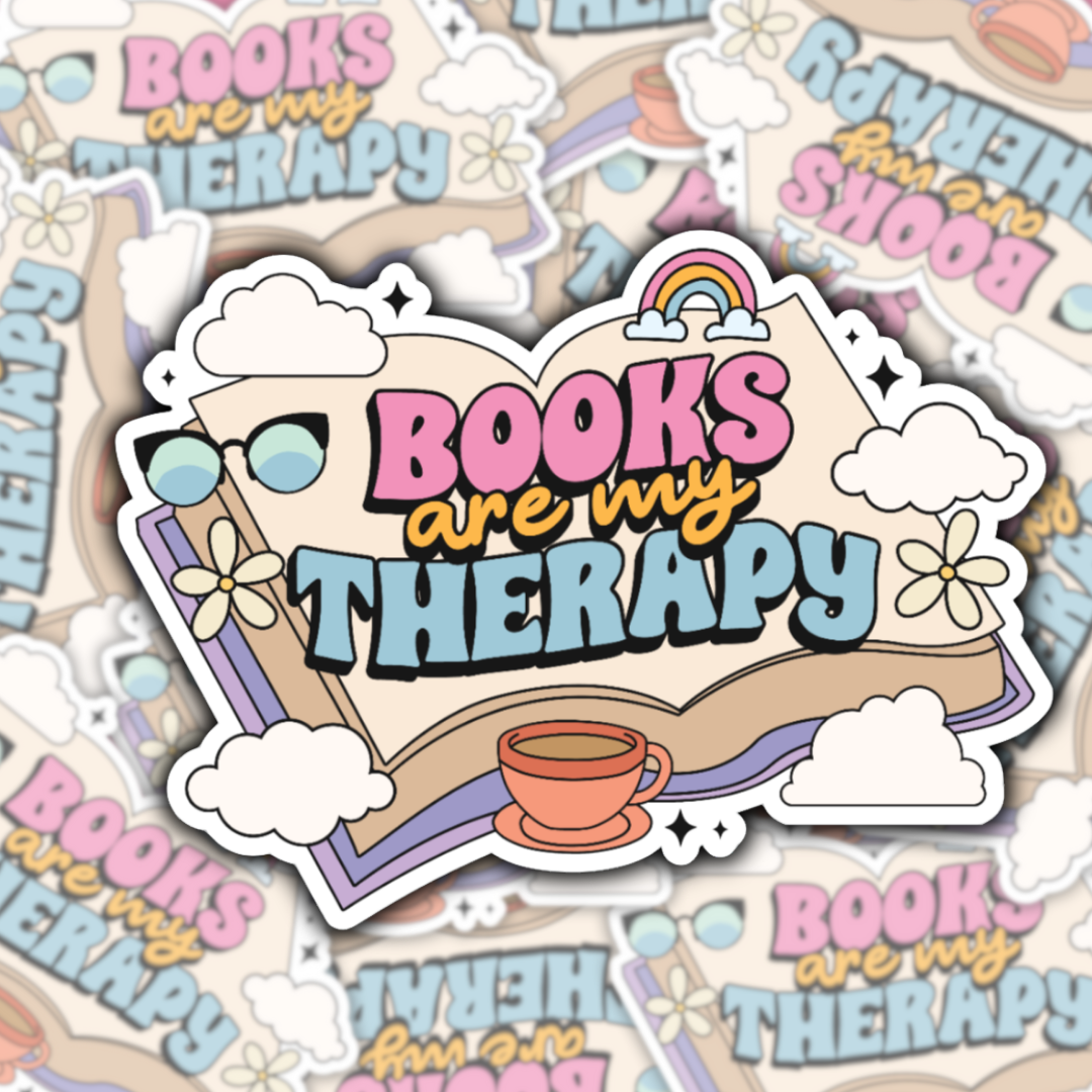 Books Are My Therapy Sticker