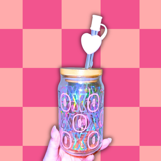 XOXO Beer Can Glass