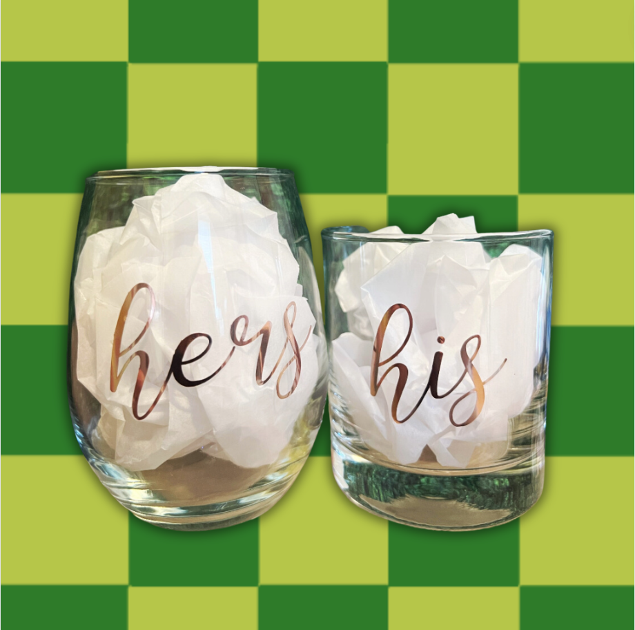 His & Hers Wine and Whiskey Glass Set