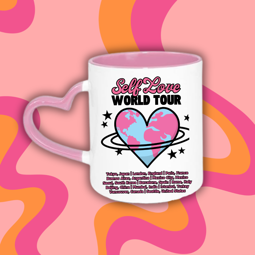 Self Love World Tour Heart-Handle Mug